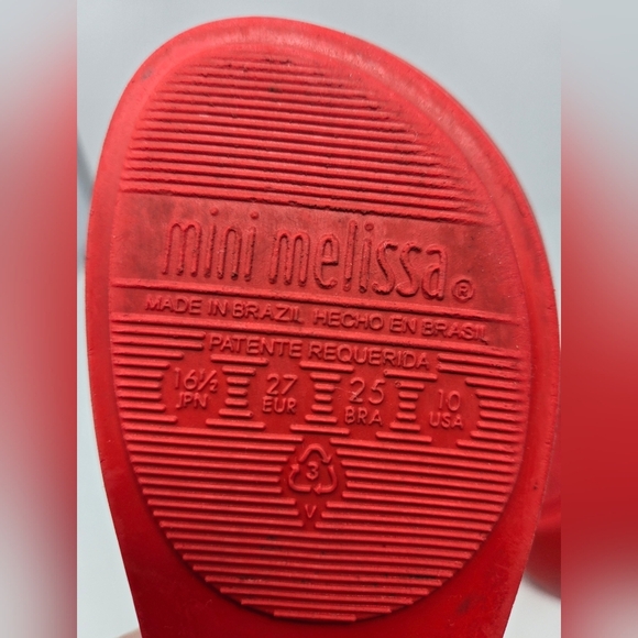 MINI MELISSA RUBBER MARY JANE MICKEY & MINNIE MOUSE RED SHOES EARS GIRLS SIZE 10 - Picture 14 of 16